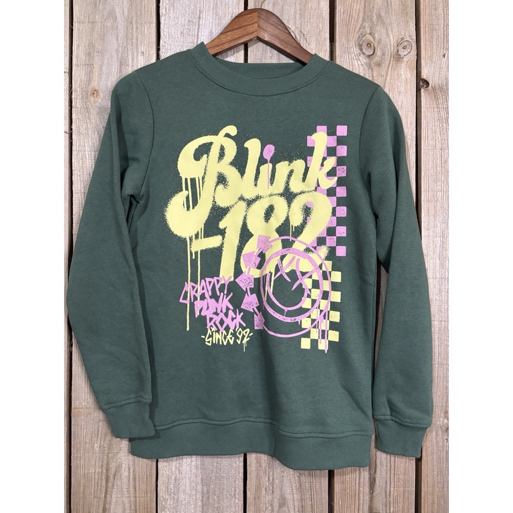 Blink-182 "Crappy Punk Rock Since 92"‎ Sweatshirt XS Green  2024 Band Merch